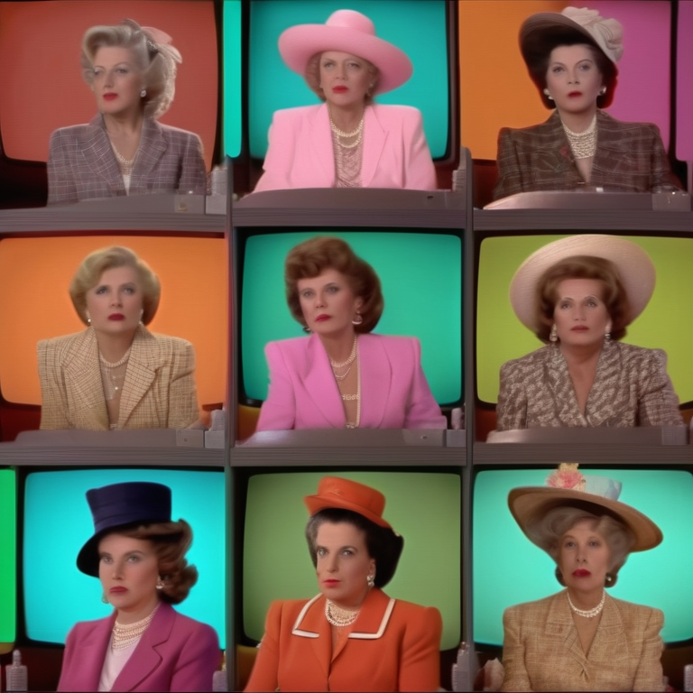 A montage depicting women from different eras, watching a central TV, symbolizing the progression of female sexuality onscreen.