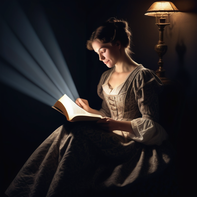 A woman with an open book reflects the evolution of female sexuality across eras.