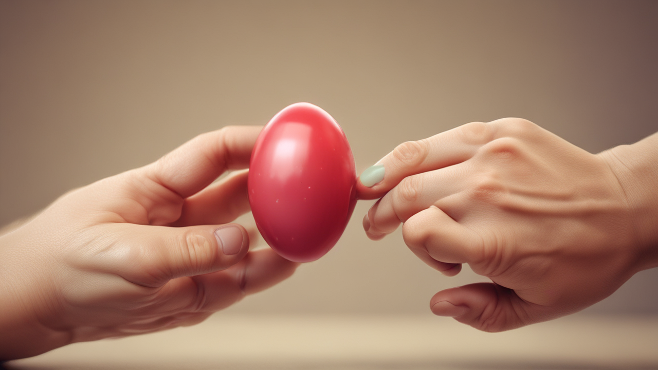Hands comparing sex toy sizes