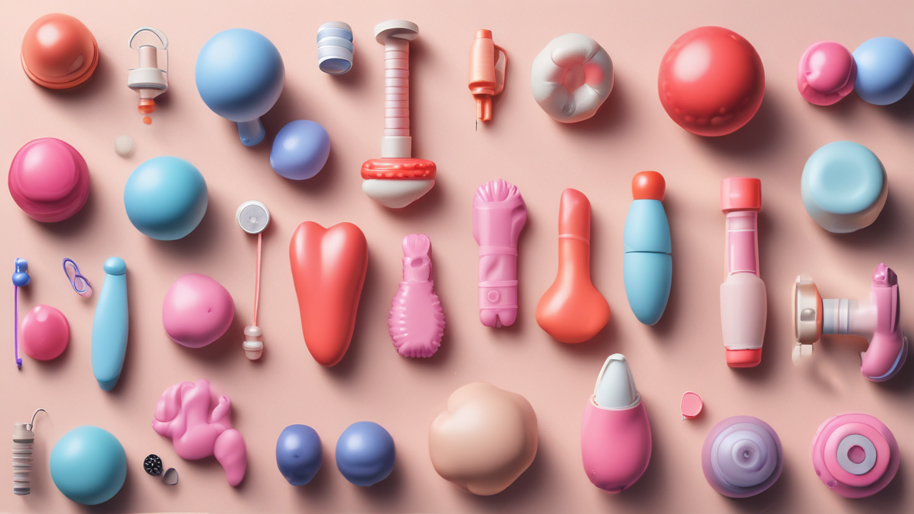 Different sized sex toys displayed