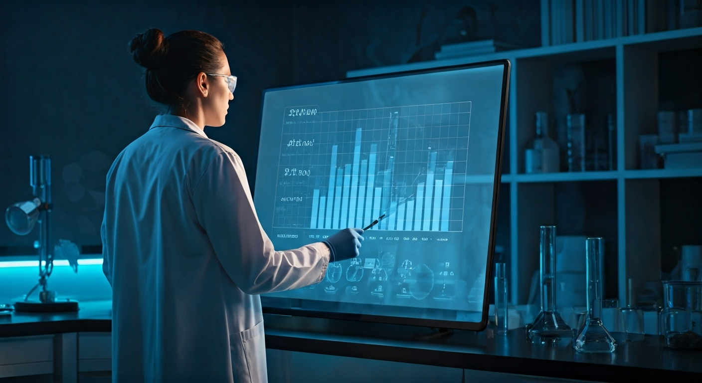 Scientist sharing research data