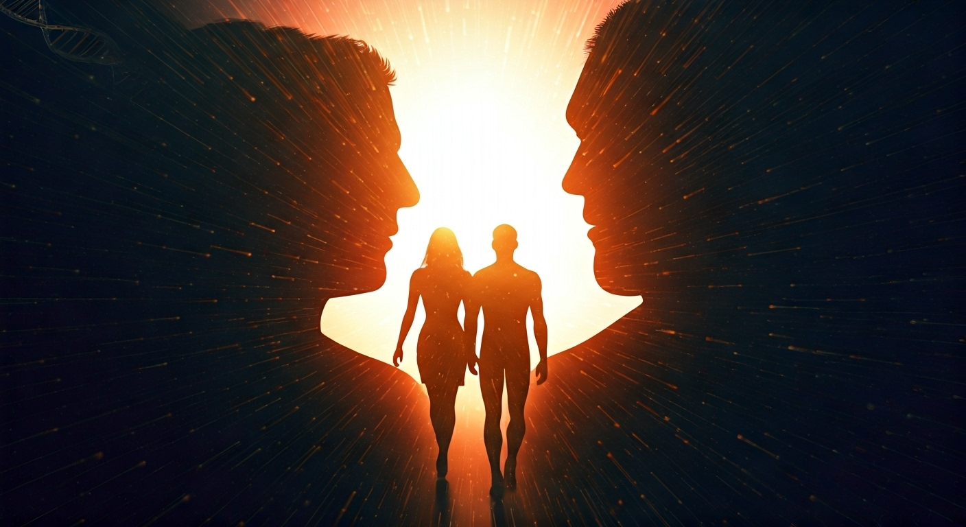 Silhouettes with DNA and hormones