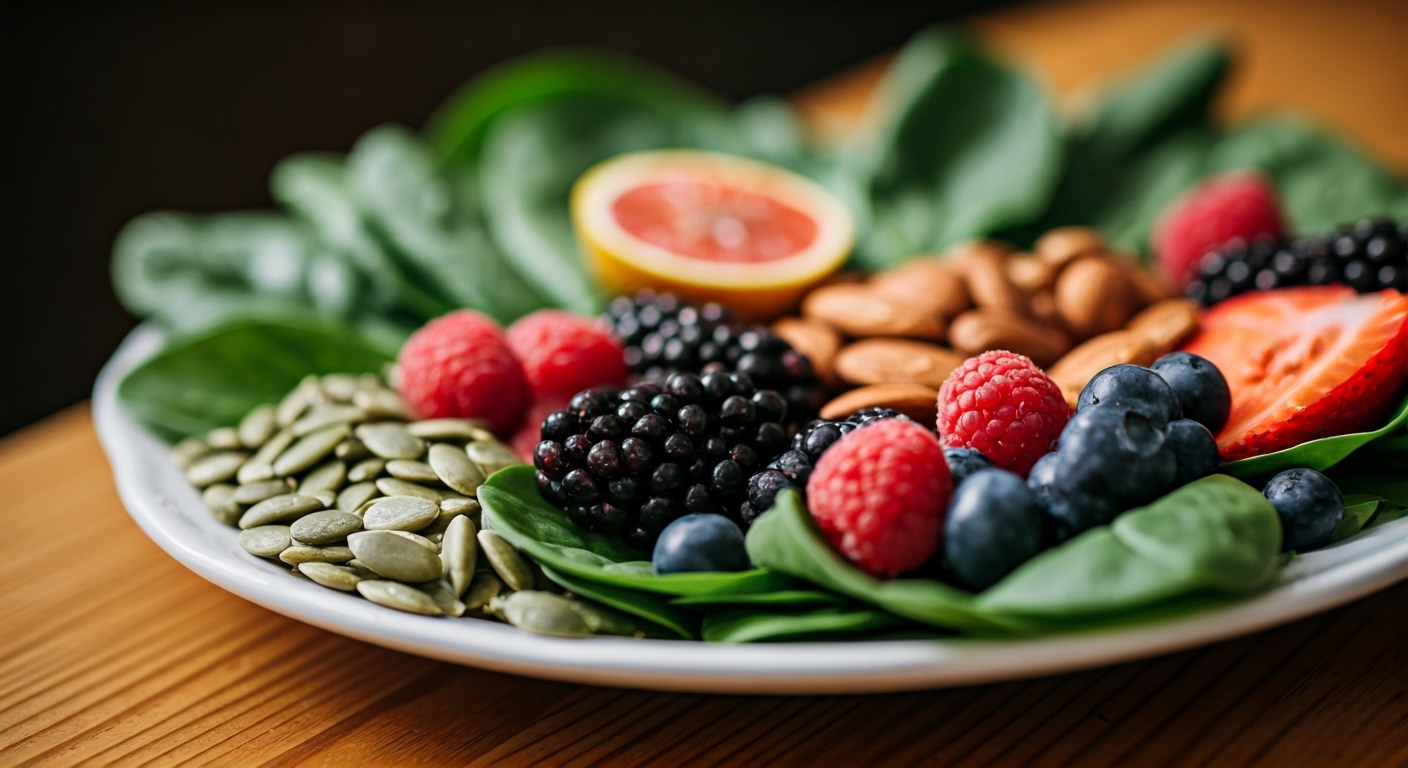 Colorful vegan platter close-up