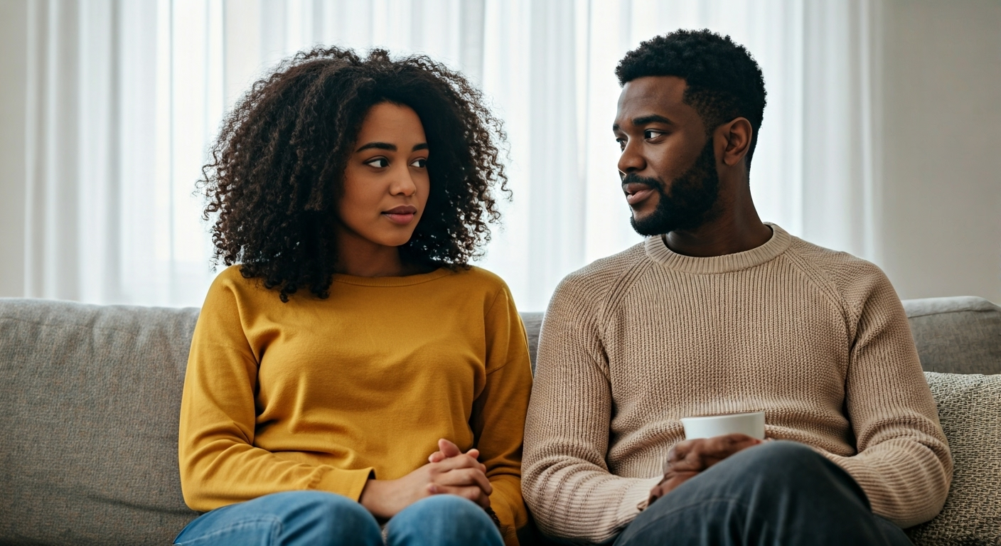 Couple discussing relationship fantasies