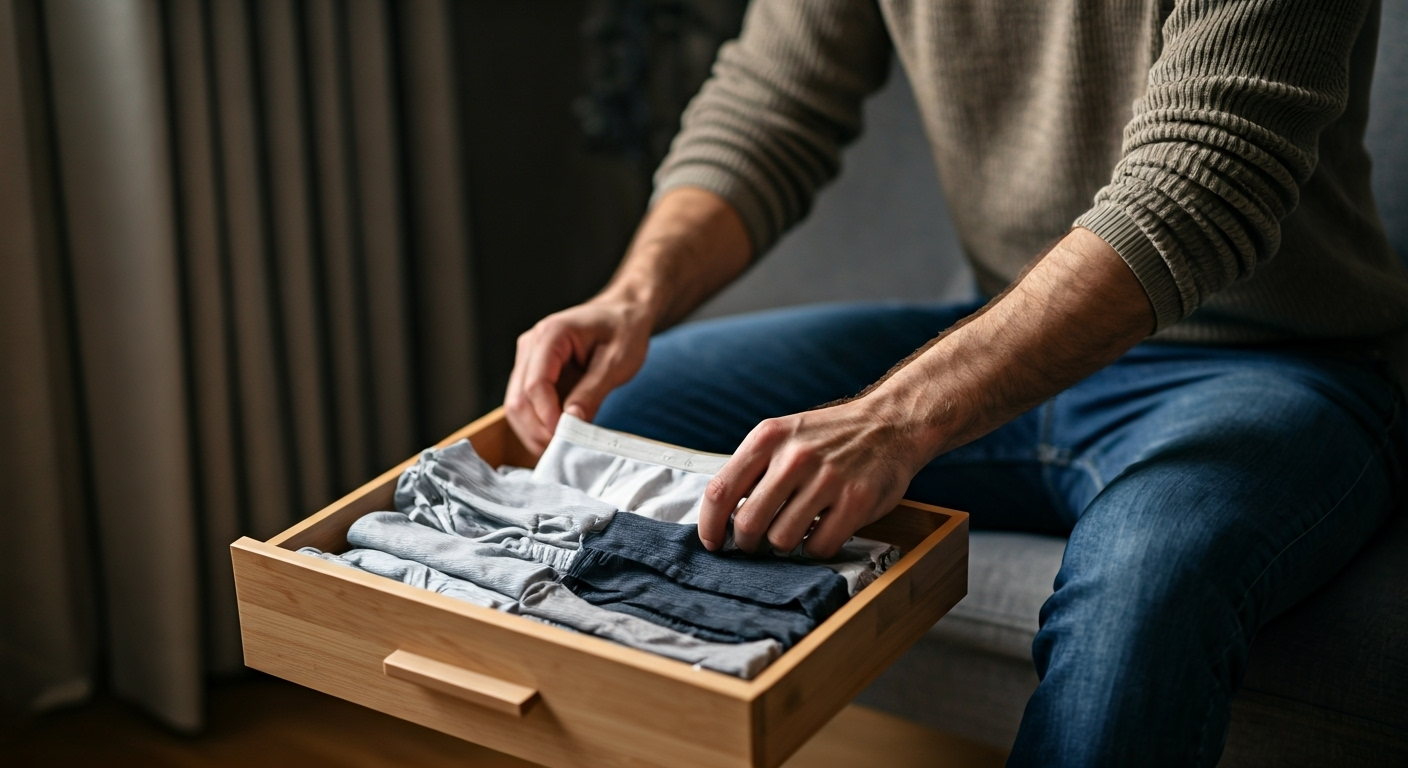 man choosing underwear types