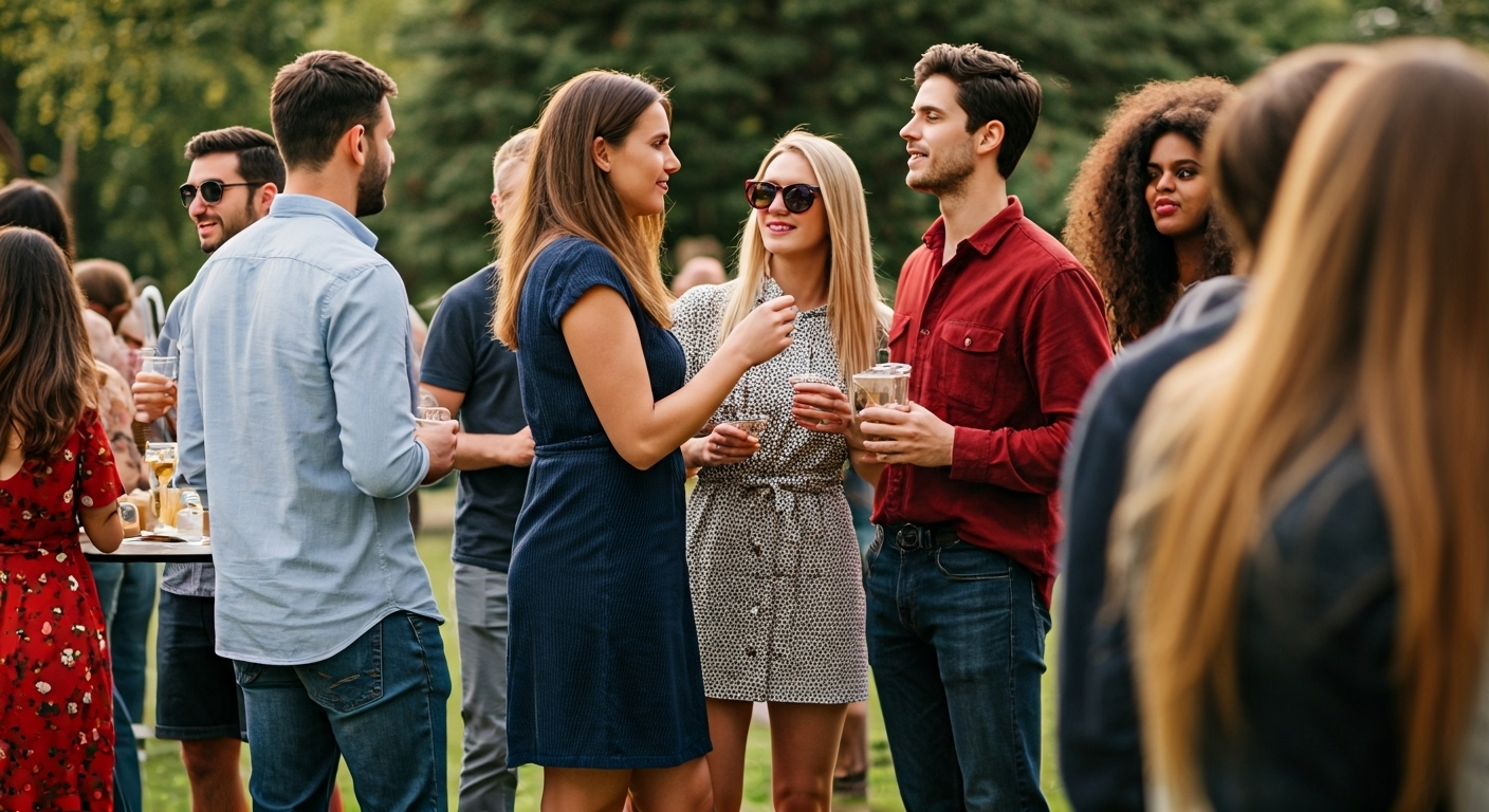 diverse people at outdoor event