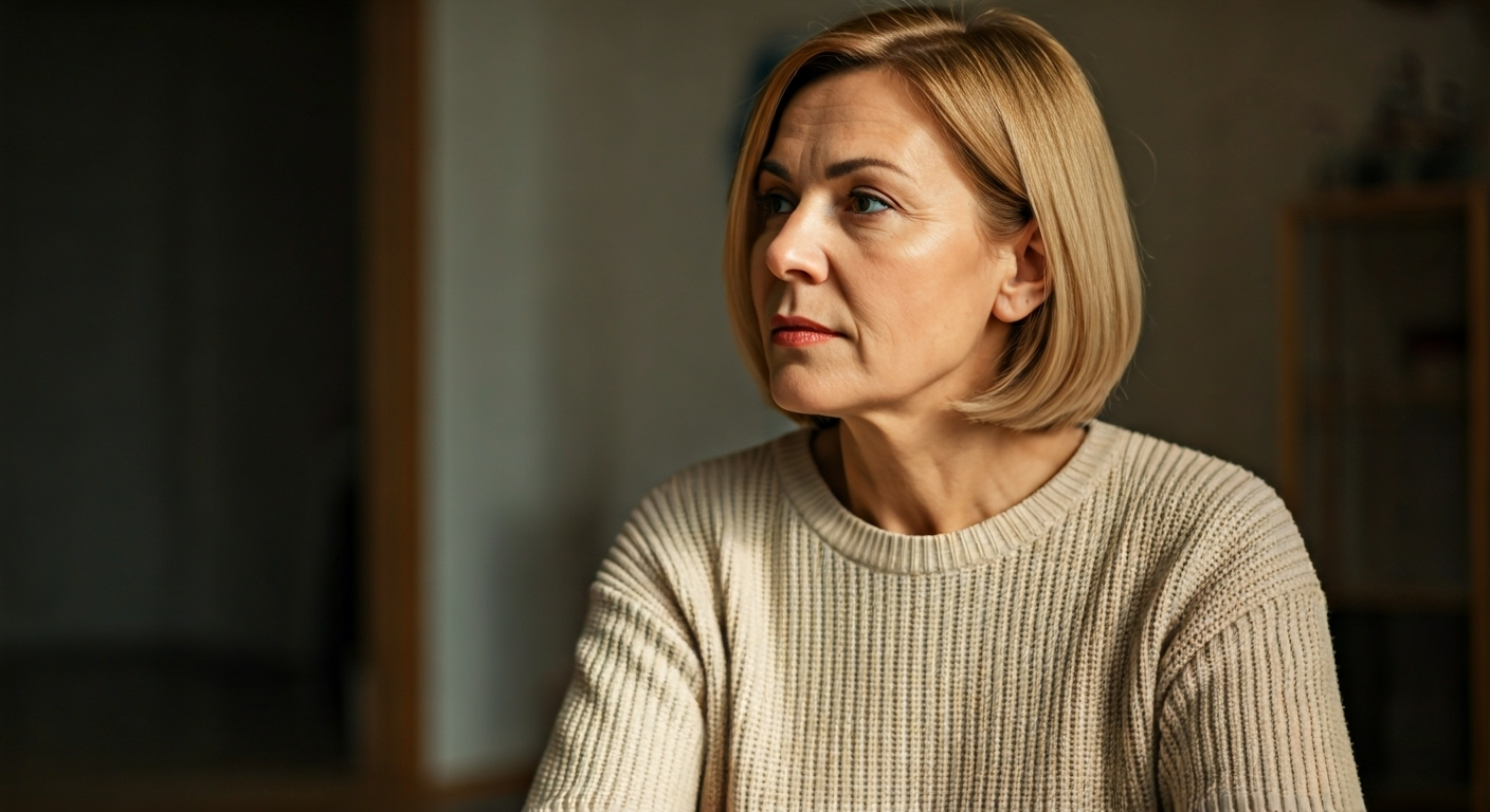Woman reflecting on menopause effects