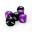 Set of colorful decision dice (black and purple) with house chores labels like Kitchen, Bedroom, You Choose used to pick tasks.