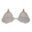 Pair of clear silicone breast prostheses connected by a central bridge, used in mastectomy bras