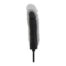 Black realistic dildo sex toy standing upright on a white background; product photo showing shaft and head with base/plug at bottom.