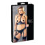 Product box for Cottelli Bondage featuring a woman in black leather bondage lingerie