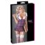Product box for Cotelli Costumes featuring a blonde model in a plaid schoolgirl cosplay outfit with white blouse, garter stockings, and a book.