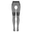 Open-gusset sheer tights with lace waistband and thigh panels for lingerie styling