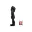 Black fist-shaped object standing upright next to a white can labeled 'Fist Impact' on a plain white background