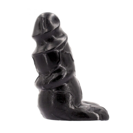 3662811167234x1jpg Black silicone sex toy shaped like a seated figure with a rounded head and curved body