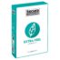 Box of Secura condoms with turquoise accents, features feather logo and 'Extra Feel' text, 48 condoms.