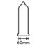 Technical illustration of a cylindrical object with a rounded top and flared base, showing a 60 mm length measurement.
