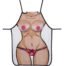 Stylized cartoon of a woman's torso wearing pink bikini bottoms, with exposed chest area above.
