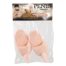 Pair of pink penis-shaped slippers sealed in a clear plastic bag, with cartoon packaging above labeling them as an adult novelty item.