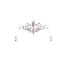 Colorful jeweled crown made of diamond-shaped gems arranged in a crown shape with teardrop accents on a white background