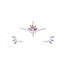 Decorative crown made of multicolored crystals with symmetrical side accents on a white background for a jewelry/beauty theme