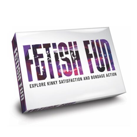 CCFFx4jpg Tilted white product box reading 'Fetish Fun' with subtitle 'Explore kinky satisfaction and bondage action' on a white background, angled for display.
