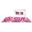 Pink Oral Fun board game set with dice, cards, and colored pawns on a glossy board.
