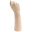 Beige mannequin forearm with a clenched fist raised upward, shown from forearm to hand against a white background.