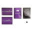 Purple Domino8 cards arranged on a white background, displaying phrases like 'You Domino8 Me' and 'I'll Domino You' with a small black die nearby.
