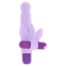 Purple rabbit-style vibrator with wing-shaped clitoral stimulators and a ribbed shaft