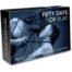 Product box for an adult game titled 'Fifty Days of Play' showing a couple in an intimate pose with a blue tint, implying sensuality.