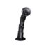 Black silicone dildo with a curved shaft and suction base.