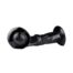 Black silicone anal plug with a twisted shaft and flared base on a white background