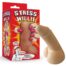 Red toy packaging for a penis vibrator with a large flesh-colored dildo protruding from the box; box features bold cartoon text 'THE WILLY' and playful artwork.