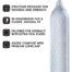 Silver condom with a hexagonal pattern, shown beside four feature bullets about thinness, natural fit, intimacy, and premium lubricant.