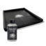 Bottle labeled 'Body Slide Lubricant' in front of a black rectangular tray, product shot style.