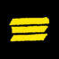 Three parallel yellow tape strips stacked with small gaps on a black background