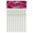 Pack of nine glow-in-the-dark Willy-shaped straws with ribbed shafts in pale green.