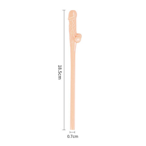 R4544x2jpg Wooden dildo with textured shaft and a small knob, shown with measurements: about 18.5 cm long and 0.7 cm wide.