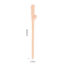 Wooden dildo with textured shaft and a small knob, shown with measurements: about 18.5 cm long and 0.7 cm wide.