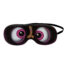 Black novelty sleep mask featuring oversized cartoon eyes and a goofy center graphic