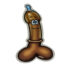 Cartoon sticker of a brown penis with a blue tip and a confused expression, labeled 'Jonny'.