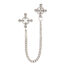 Two metal nipple clamps connected by a short chain, each clamp with a circular ring and ball ends for adjustment and grip
