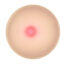 Close-up of a beige silicone disk with a pink circular center.