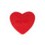 Red heart-shaped object with the words LOVE HEART embossed on it