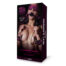 Box packaging for a 5-piece dragon skin bondage set showing a topless model wearing pink BDSM gear, blindfold, gag, and nipple chains as the main image asset