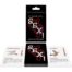 A black card deck titled 'A Year of Sex! Sexual Position Cards' with male/female symbols intertwined on the cover, shown with open cards on a white surface.